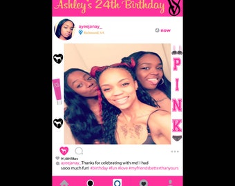 DIY TEMPLATE Pink Themed Instagram Photo Frame