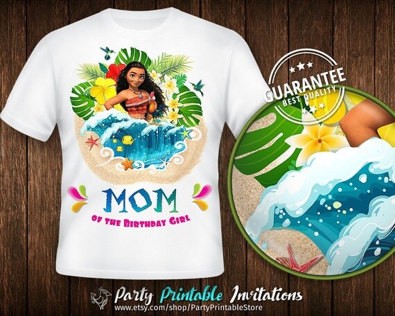 moana birthday party shirts