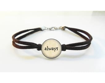 Always Bracelet - Leather Bracelet - Harry Potter Inspired Severus Snape Always Gift
