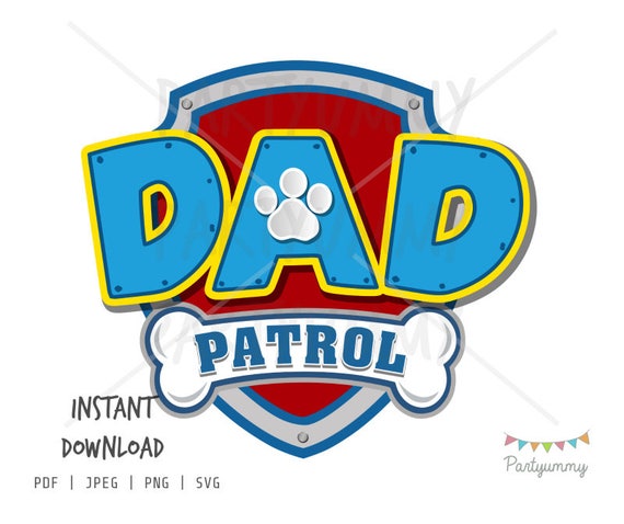 Download Logo Paw Patrol Dad to print and cut 11 x 8 high resolution by Partyummy | Catch My Party