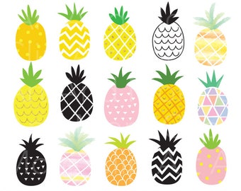 Pineapples clipart | Etsy