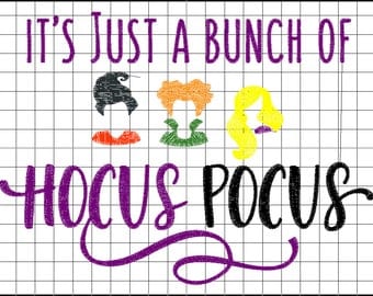 SAMPLE SALE: Hocus Pocus embroidered shirt, MNSSHP embroidered witch shirt, It's just a bunch of Hocus Pocus embroidered Halloween shirt.