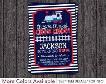 Train Birthday Invitation - Train Invitation - Train Birthday Party