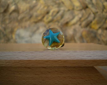 Button, French creation, adjustable, nickel, bronze metal ring, spring summer, autumn winter, french craftsmanship, mother of Pearl ring