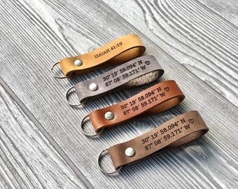 Personalized leather keychain, Custom Keychain, Leather Gift, Unique Gift, Lanyard, Leather keyring