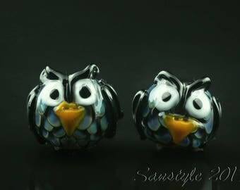 Crows - Lampwork focal lentil beads