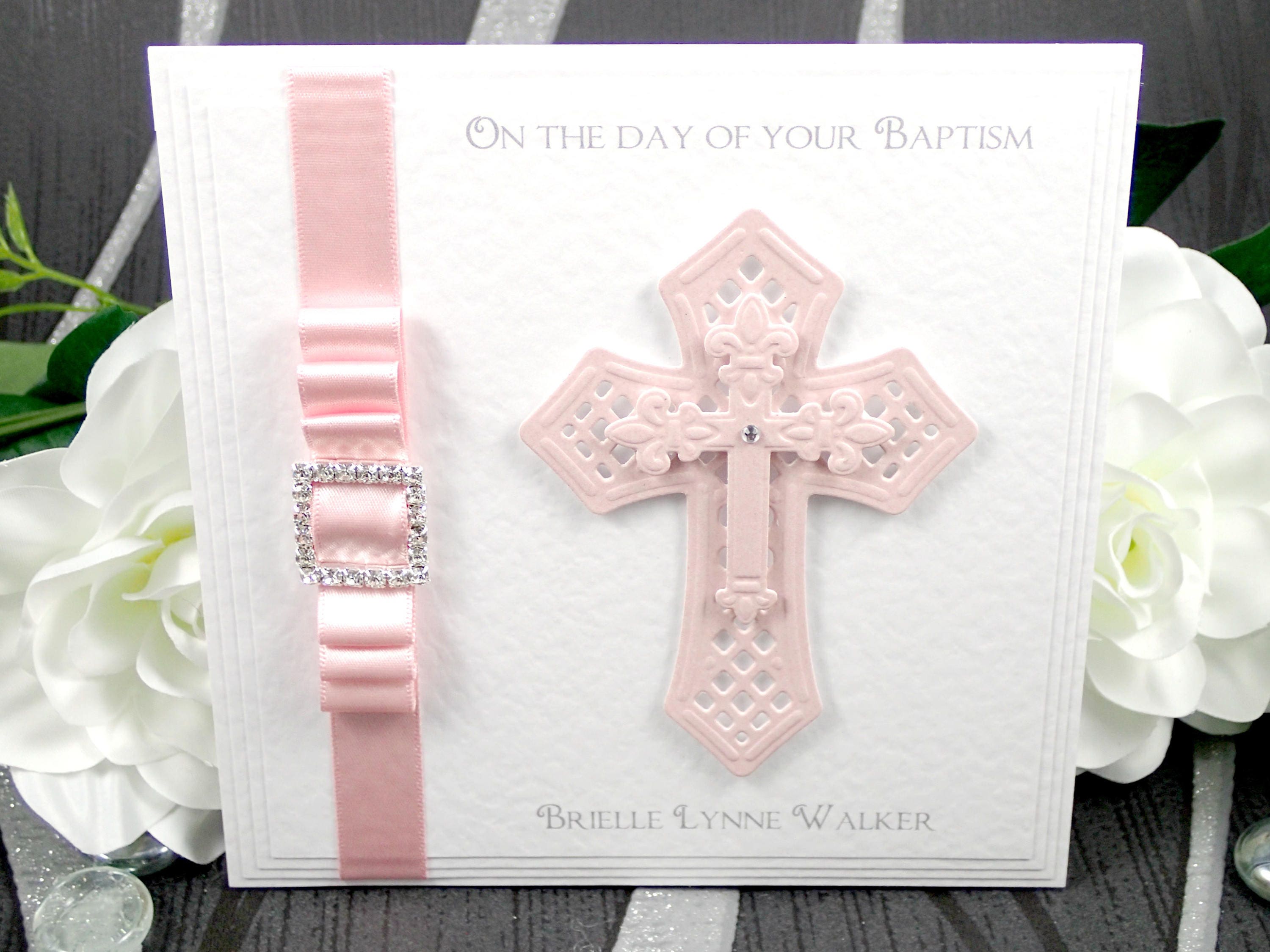 Luxury Handmade Christening Card / Handmade Christening Card