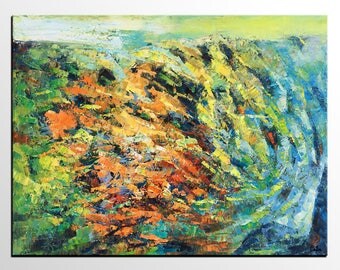 Abstract Landscape Art, Heavy Texture Abstract Painting, Original Canvas Art, Canvas Painting, Living Room Wall Art, Modern Oil Painting