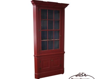 Custom Crafted Large Painted Corner Cabinet by Robert Sykes Jr.