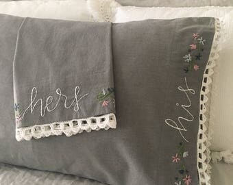 Established Pillow Cover embroidered wedding Pillow