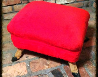 Antique Deer leg Ottoman. Taxidermy, Oddity.