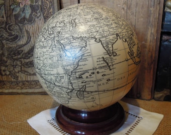 Vintage French Mini Globe / Globe Terrestre Small Globe / Paper Mini World Globe