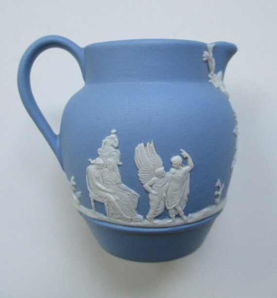 Wedgwood Queensware Blue Pitcher England 1956