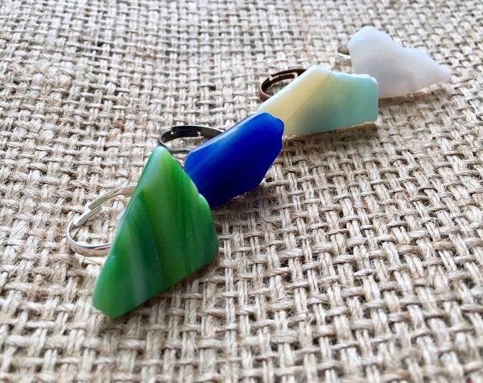 Tumbled Glass Ring, Sea Glass Ring, Recycled Glass Ring, Faux Sea Glass Ring, Boho Sea Glass Ring, Mermaid Ring, Adjustable Sea Ring