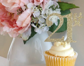 21st Birthday Cupcake Toppers | 21st Birthday Decorations | 21st Birthday | 21st Birthday Toppers | Cupcake Toppers | 21st Birthday Decor