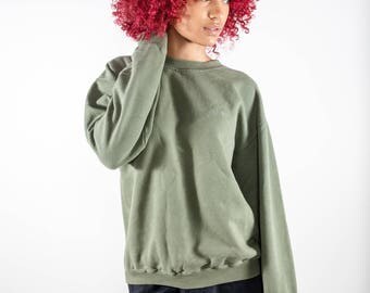 Green 90s vintage Wrangler sweatshirt / Vintage oversized sweatshirt / Vintage nineties sweater / Boyfriend sweater / Size M