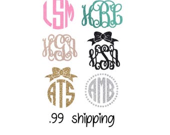 Glitter Monogram Sticker Monogram Decal Camelbak Yeti Monogram