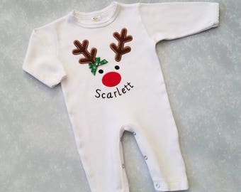 Personalized embroidered baby outfits by LolliPopKidsDesigns