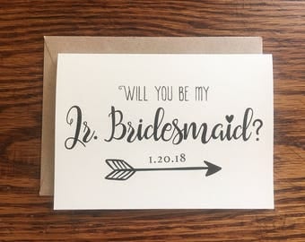 Will You Be My Jr Bridesmaid Card, Jr Bridesmaid Proposal, Jr Bridesmaid Gift, Junior Bridesmaid Proposal, Wedding Party, Red Fern Studio