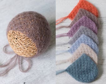 Soft Handmade Knitted 7 Colours Newborn Hat Bonnet/ Knitted Hat/ Photography Props/ Photo Props/ Baby hat/ Girl hat/ Boy hat/ Infant Hat