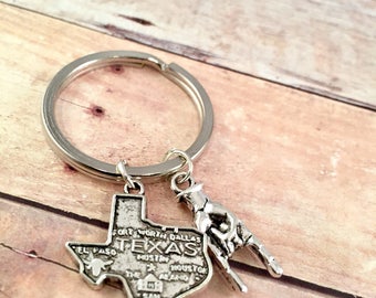 Texas Longhorn keychain, Texas State, UT Texas Longhorn charm, Lone Star Necklace, Hook Em Horns, State of Texas Charm, Texas College