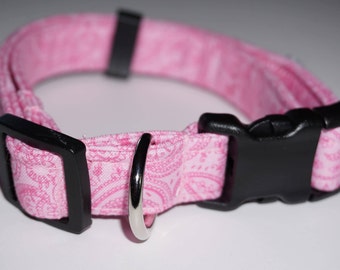 Pretty Pink Paisley Dog Collar