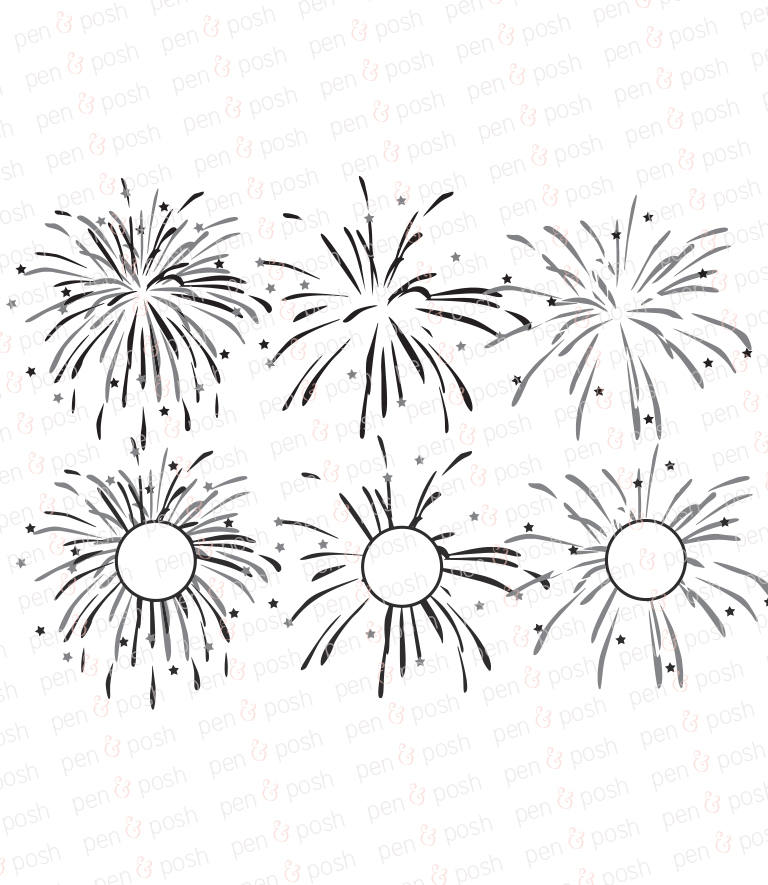 Download Fireworks SVG Fireworks Monogram SVG July 4th Cut Files