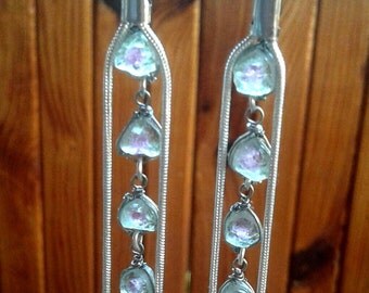 Watermelon tourmaline Earrings. Tourmaline Earrings.