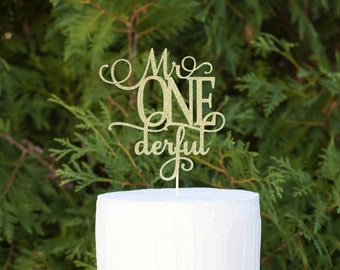mr ONEderful Cake Topper, First Birthday Cake Topper, Mr One Derful Cake Topper, I Am One, Baby Boy's First Birthday, Smash Cake Topper