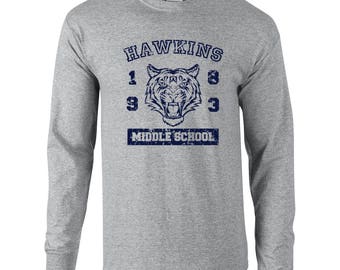 Hawkins Middle School Indiana costume alien weird strange halloween party things - Apparel Clothing - Long Sleeve shirt - 540