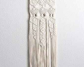TOTEM |:| thin macrame wall hanging | boho home decor | 12" wide | made to order