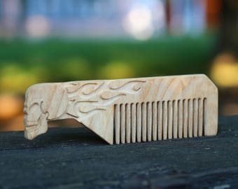 Wooden hair comb father gift gift for husband beard comb gift for brother Best friend gift Mens gift Beard grooming gift for boyfriend