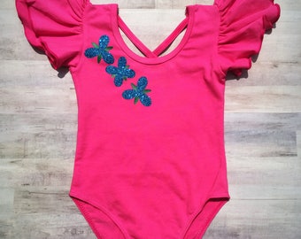 Princess Poppy Costume / Trolls Poppy Leotard / Poppy Dress Up / Trolls Birthday Outfit / Trolls Birthday Shirt / Flutter Sleeve Bodysuit