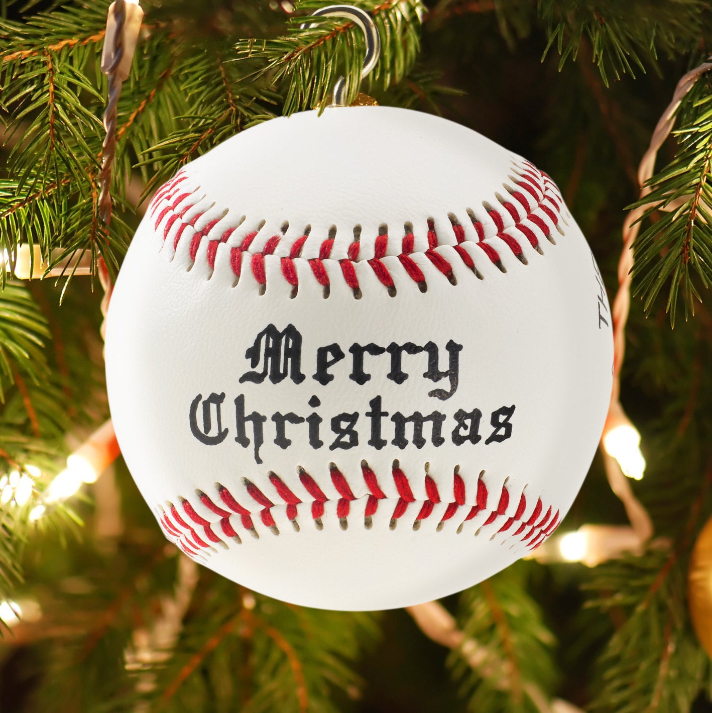 Personalized Custom Baseball Christmas Ornament