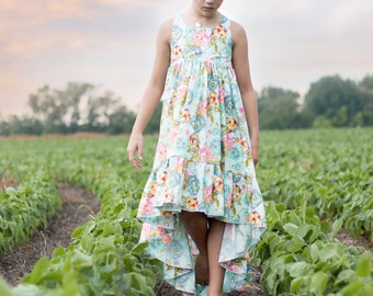 Girls Boho Dress - Girls Maxi Dress - Girls Hi-lo dress - Toddler Maxi Dress - Toddler Boho Dress - Floral Sundress - Boho Sundress