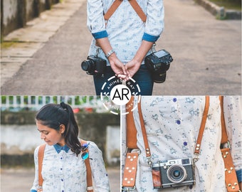 Luxury Full-Grain Leather Dual Camera Strap/Belt "The Craftsman", Multi-camera Strap