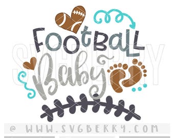 Football Baby SVG / Gender Reveal Football Baby Announcement SVG / Football Baby Shower Gift Football Baby Boy Onesie Cut Cutting Files / Bk