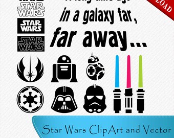 Star Wars Silhouette, Star Wars Characters, Star Wars svg, Star Wars set, Star Wars Clipart, Cut, Vector digital, svg, dxf, eps, png