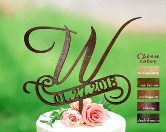 W Cake Topper Wedding Rustic Monogram Toppers Date Wooden W Cake Topper Wedding Rustic Monogram Toppers Date Wooden