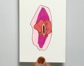 Vagina Print / Pink / Feminist Art / Illustration / Feminine / Drawing / Original