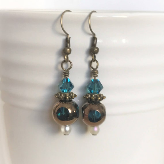 antique blue earrings