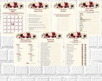 Kate Bridal Shower Games Package Printable Spade Inspired