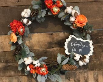 Cotton Bolls & Orange Buds 'Come On In'