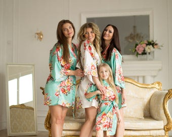 BRIDESMAID ROBES, 14 COLORS, Floral Robes, Bridesmaid Gift, Bridal Robe, Bridal Party Robes, Kimono Robe, Wedding Robe, Multi Order Discount