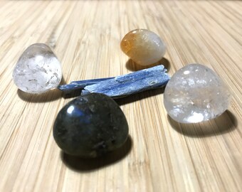 Libra Crystals, Kyanite, Labradorite, Citrine, Crystal Quart, Tumbled Natural Stones, Astrology Crystals, Meditation, Yoga, Birthstones,