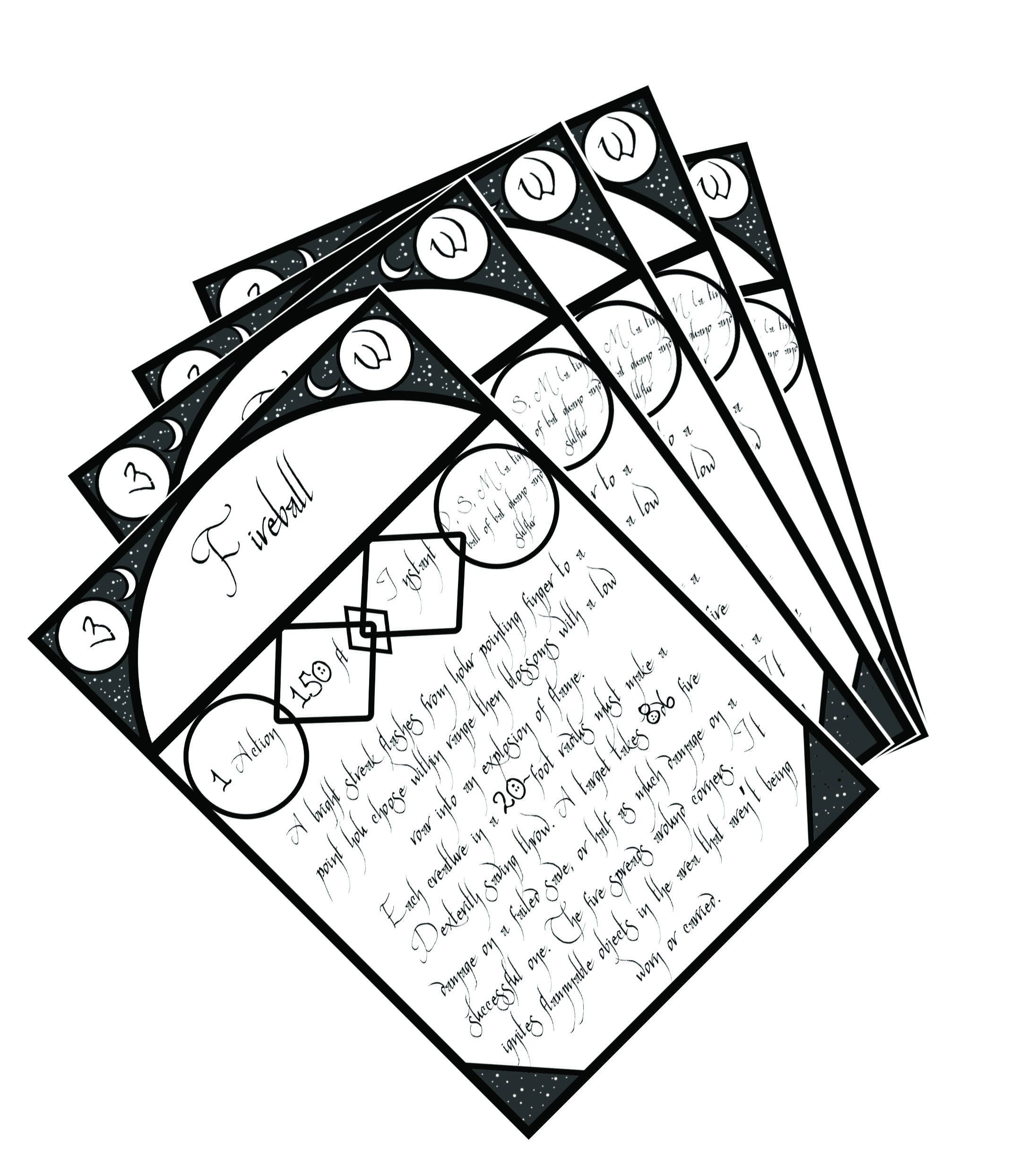Printable Blank Spell Cards for Spell books in DnD/Pathfinder
