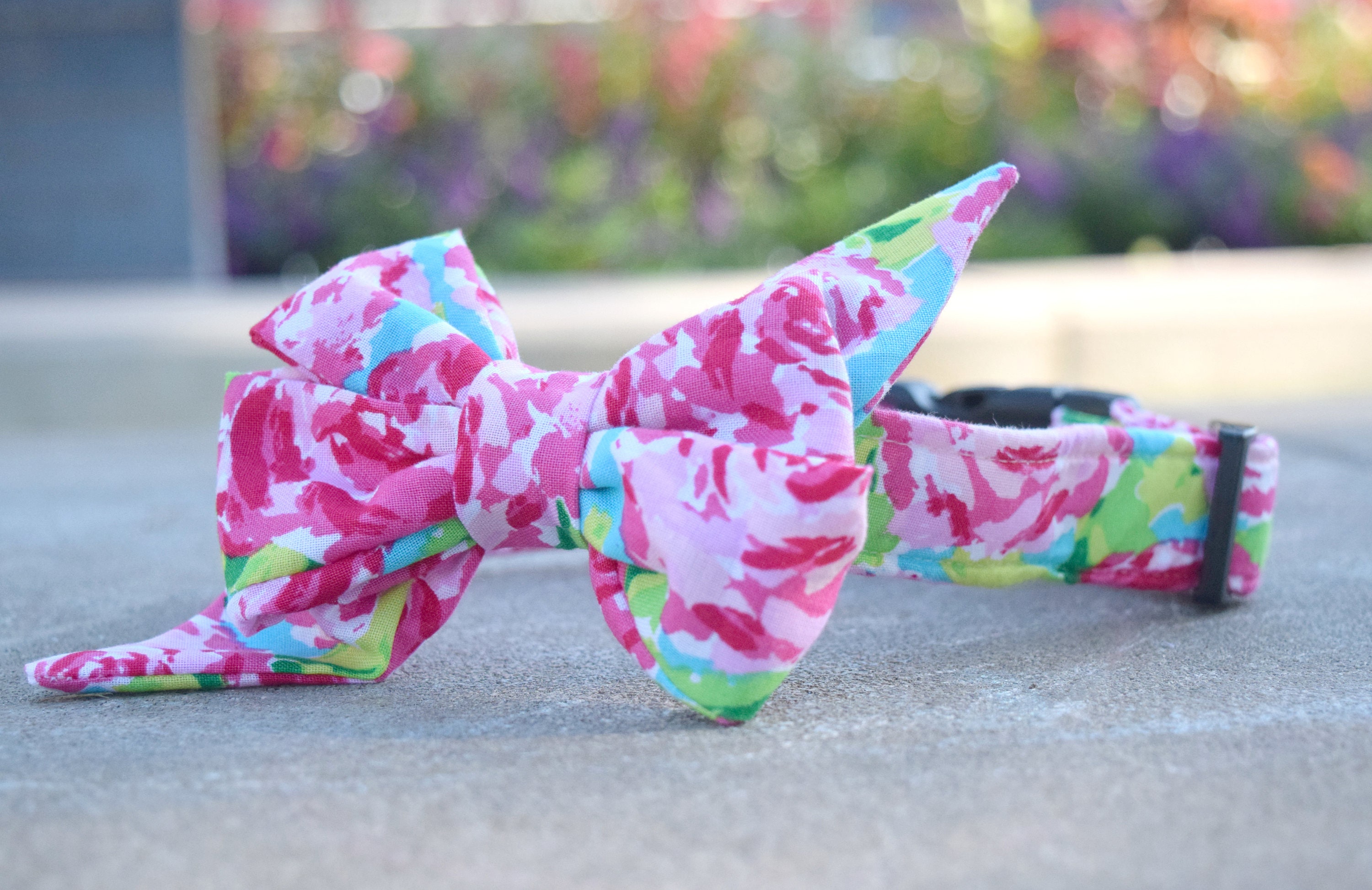 LivyDog ™ Girly Bow Dog Collar Floral Dog Collar Girly Dog