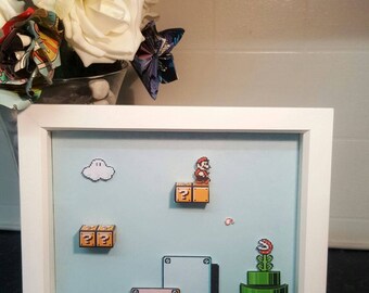 Mario Bros 2 3D Shadow Box Diorama (8x8)