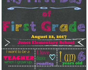 My First Day Chalkboard Sign