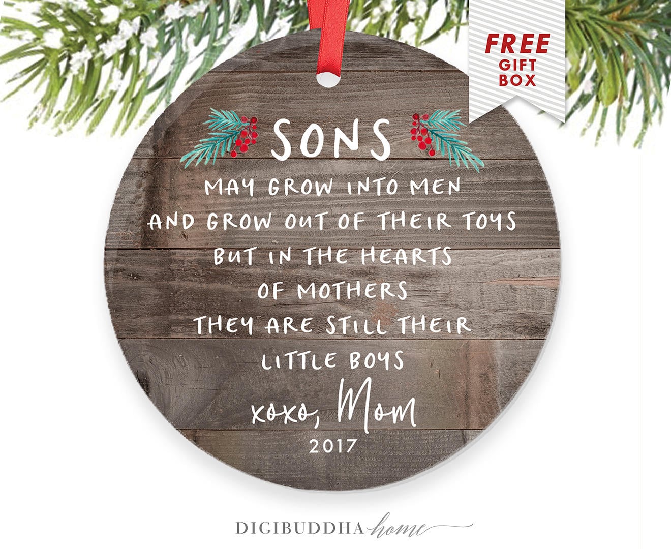 Gift For Son From Mom Personalized Christmas Ornament for Son